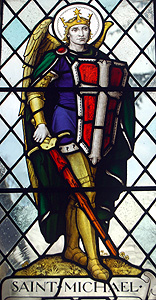Saint Michael from the south chapel east window March 2012